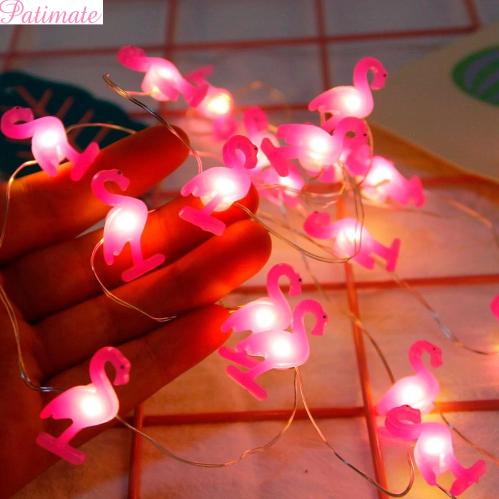 PATIMATE 10Pcs Alloy Flamingo Pendant Hawaii Party Decoration Flamingo Tropical Summer Party Decor DIY Birthday Party Decoration