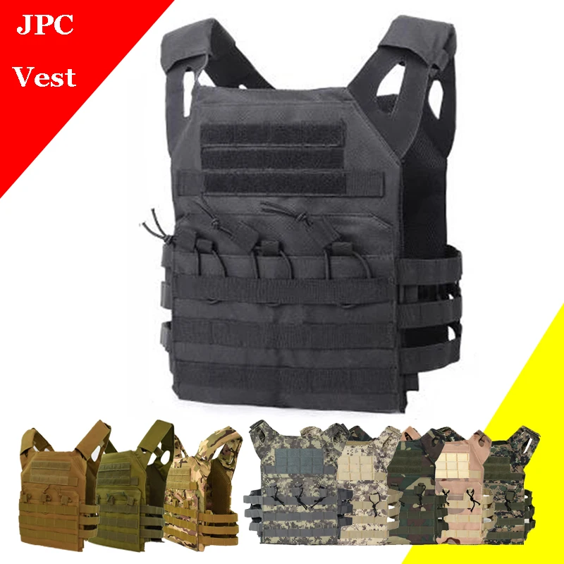 Adjustable JPC Tactical Vest Molle Vest Outdoor Hunting Airsoft Paintball Molle Vest With Chest Protective Plate Carrier Vest