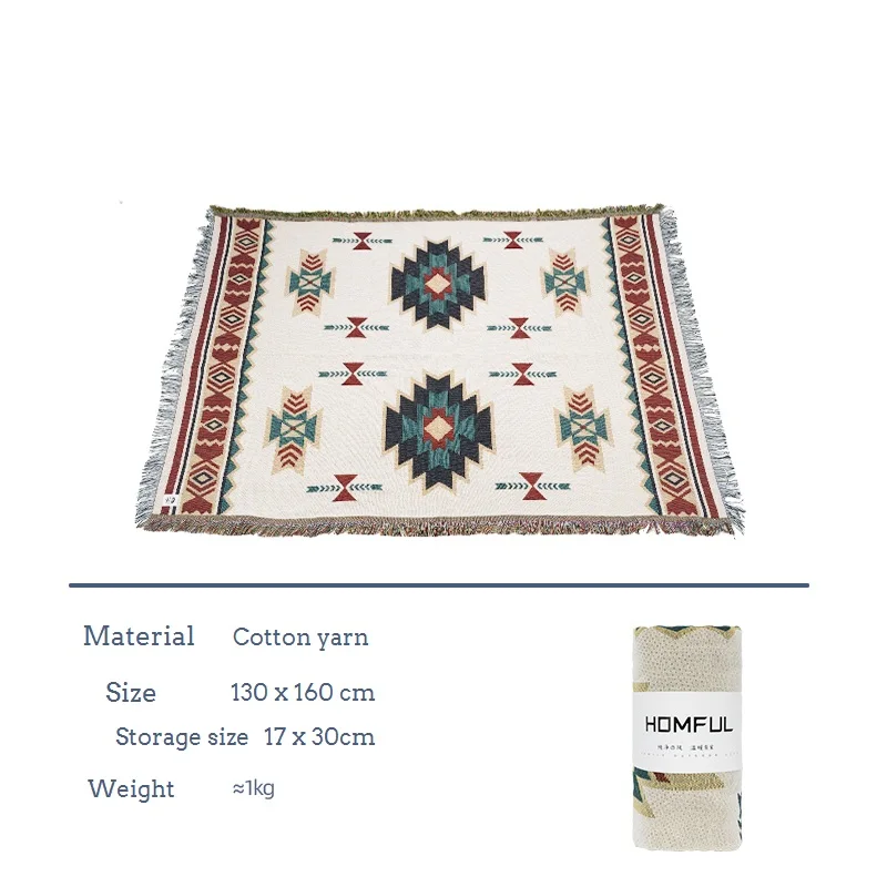 HOMFUL outdoor blanket picnic blanket mat thickened portable camping picnic cloth beach tent mat shawl