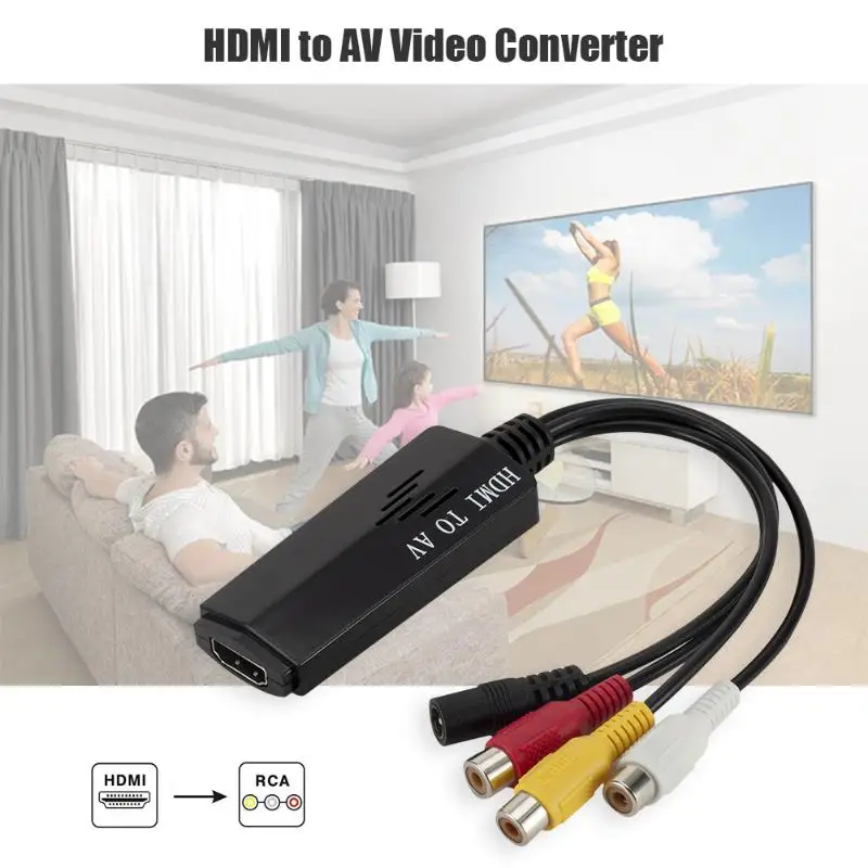 Hdmi a Av Video Converter Hdmi a Rca Video Audio Adapter per Hdtv Hd Box