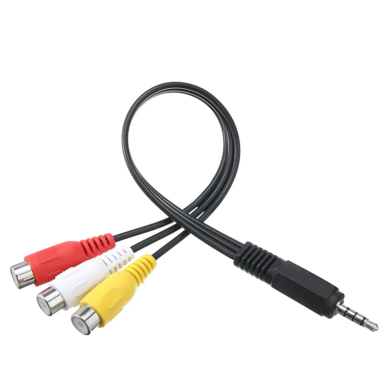 3 5 мм Aux стерео аудио штекер в RCA гнездо Аудио Видео AV адаптер кабель 3RCA шнур|Кабели