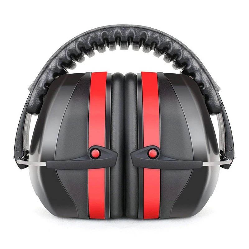 Новые складные защитные наушники SNR 35dB протекторы на голову шумостойкая звукоизоляция Светодиодная потолочная панель безопасность взрослых для съемки - Цвет: Красный