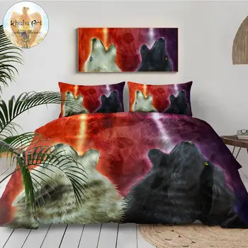 

We Wanna Let The World Know by KhaliaArt Bedding Set Wolves Wolf Duvet Cover Set Queen Tai Chi Bed Cover Yin and Yang Bedclothes