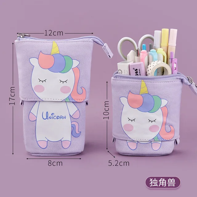 Cute Unicorn Pencil Case School Pencil Case for Girls Boys Penal Pen Box Cat Telescopic Stationery Bag Kit Large Pouch Supplies Style 05