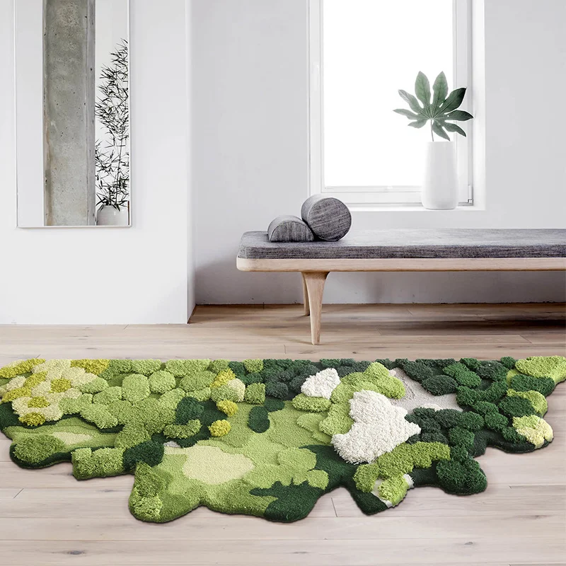 

Little forest handmade 3D wool area rug, Nordic big size bedside carpet, decoration children room bedside carpet, villa rug