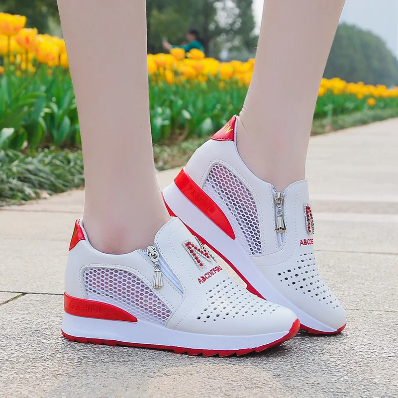

Summer New Style Slanted Heel Waterproof Platform Loafers Low Top Joint Network with Embroidery WOMEN'S Shoes Man-made Diamond P