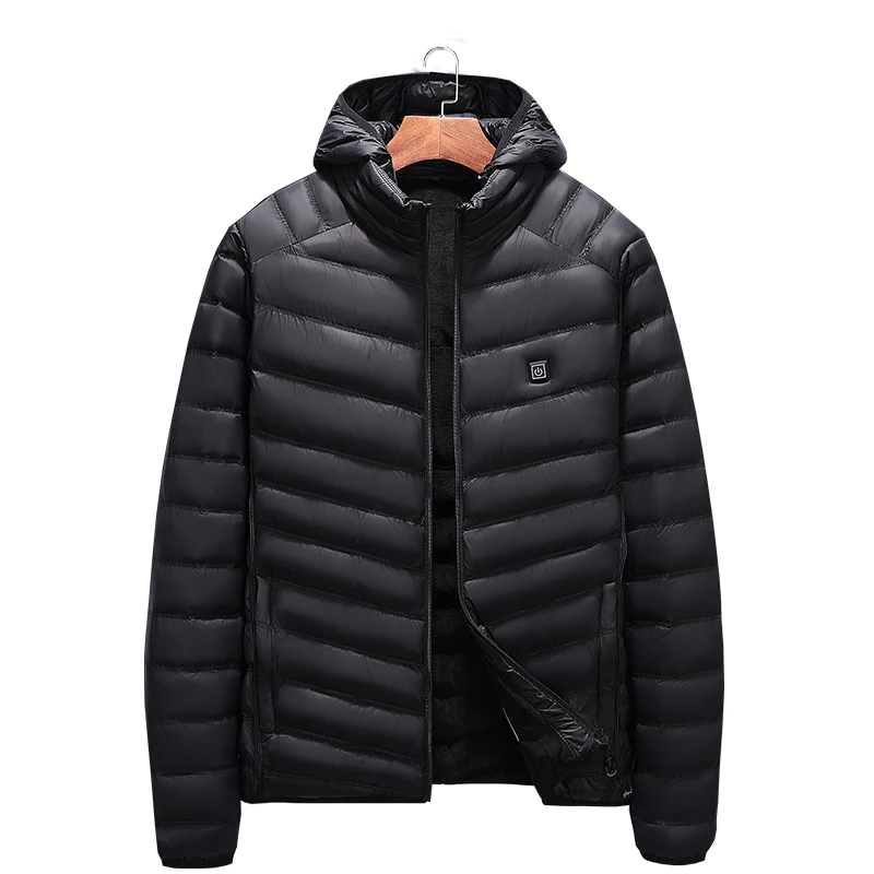 KENNTRICE New Usb Smart Thermostat Heating Winter Jacket Men Light Weight Heated Parkas Male Coat Winter