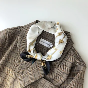 

Brand 2020 Winter Scarf 100% Silk Scarves Small Female Pashmina 53*53 Cm Poncho Foulard Bandana Shawl Spring Square Hijab