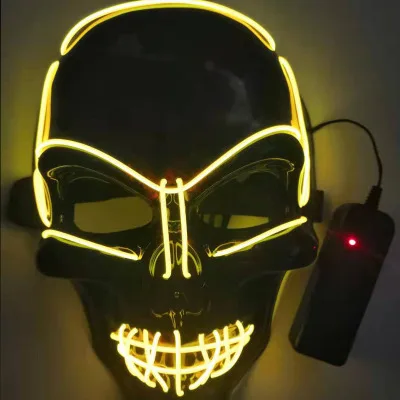 El wire led маска Волшебная удивительная забавная панк череп маска вечерние игрушки модный Косплей - Цвет: Черный