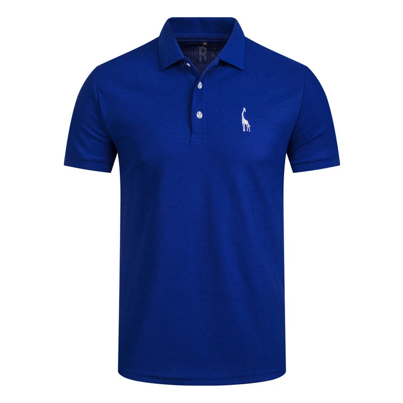 Sell well Nieuwe Zomer Katoen Polo Mannen efffen Herten Borduren Korte Mouwen рубашка поло Mannen Mode рубашка-поло с жирафом Heren - Цвет: 5