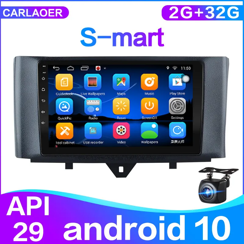 Автомагнитола на Android 10 для Mercedes Benz Smart fortwo 2011 2015 мультимедийный видеоплеер с GPS