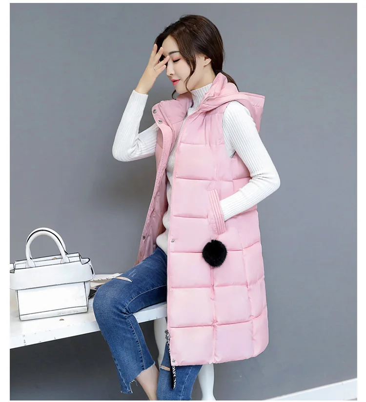 duvet coats 2021 Winter Women Cotton Down Vest Plus Size M-5XL Sleeveless Warm Hooded Loose Casual Long Vest Female Outerwear Padded Jacket long duvet coat