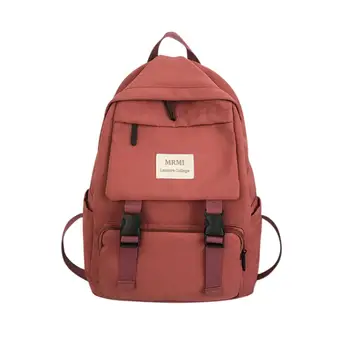 

PinShang Lady Waterproof Casual Backpack Solid Color Girl School Travel Shoulder Bag with Handle