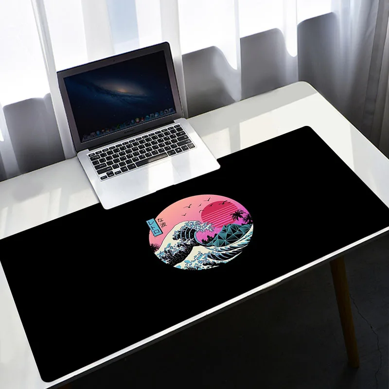 

Japanese Cuisine Surfboard Mouse Pad Black Mat Large Anime Gaming Keyboard Mousepad Pc Gmaer Computer Accessories Mausepad