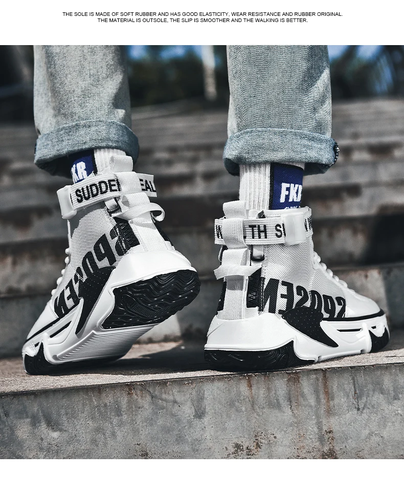 SENTA New High Top Men Running Shoes Cushioning Breathable Sport Shoes Fashion Man Sneakers Trainers Jogging Shoes Zapatillas