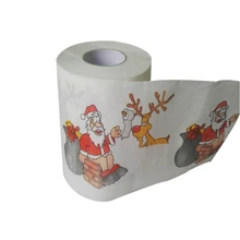 Рождественская серия рисунков рулон бумаги печатает забавная туалетная бумага НОВАЯ РОЖДЕСТВЕНСКАЯ креативная туалетная бумага случайный тип