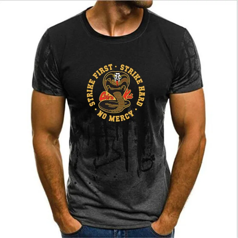 Футболка Cobra Kai со змеиным принтом Повседневная дышащая футболка с круглым