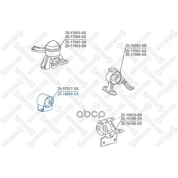 25-19064-Sx_опора Двигателя Передняя!Toyota Avensis 97-03 Stellox 2519064sx Stellox арт. 2519064SX