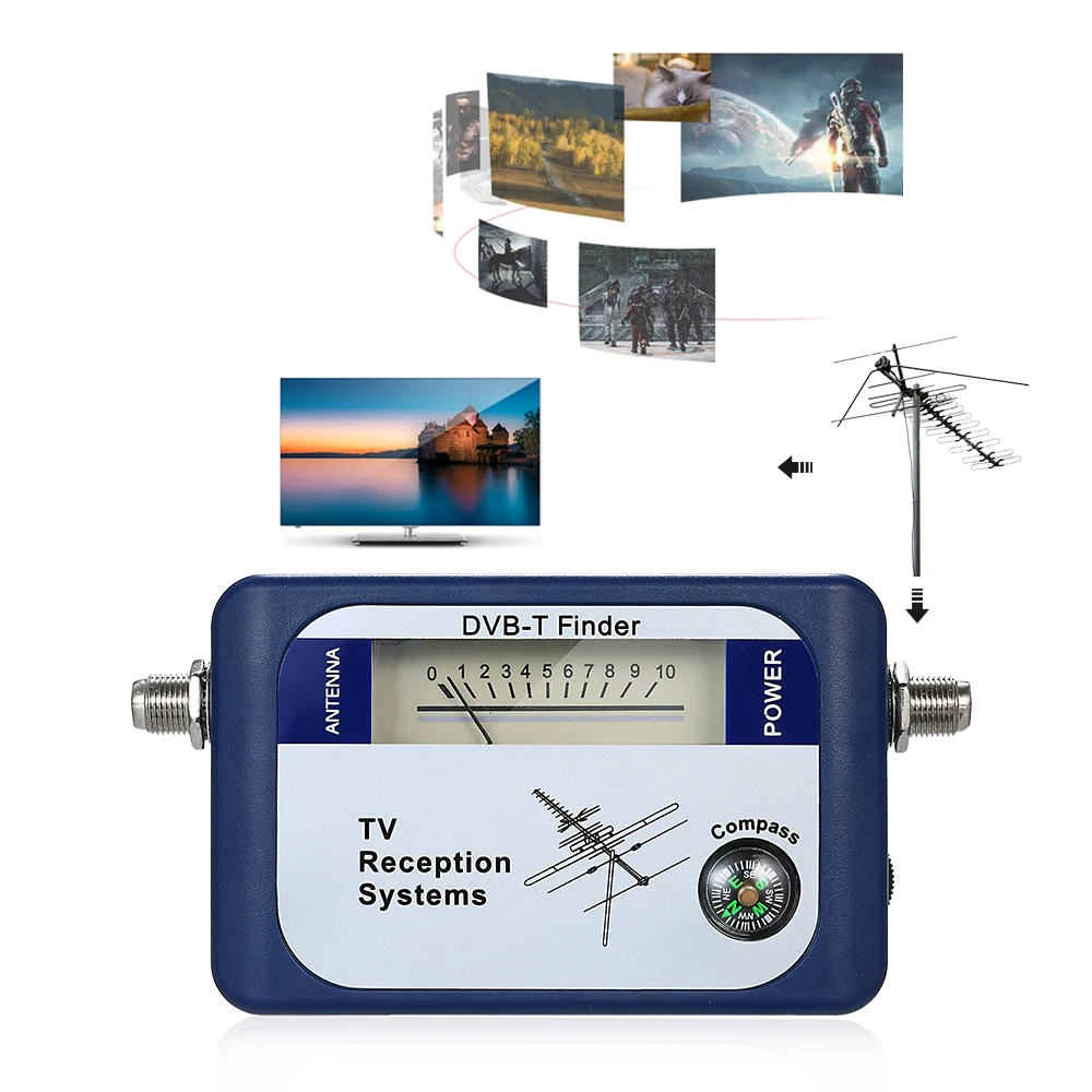 Цифровой приемник спутникового сигнала DVB T антенна Эфирная ТВ с компасом