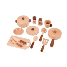Blocs de construction en bois pour enfants, Puzzle de Chef heureux, ensemble de jouets pour enfants, maison de jeu, cuisine, simulation