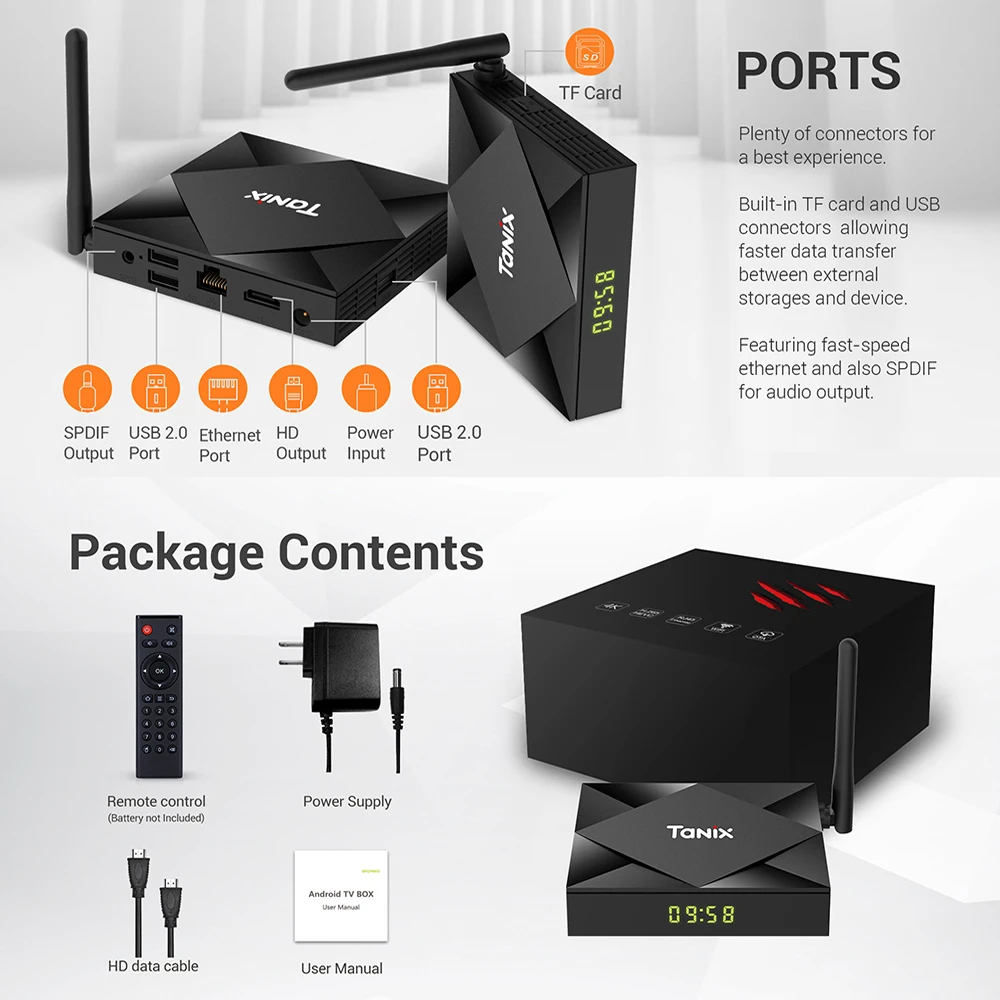 ТВ приставка Tanix TX6S на Android 10 2020 Allwinner H616 4 Гб 32 ГБ 64 TX6 с поддержкой 4K Duble WiFi Youtube 2G