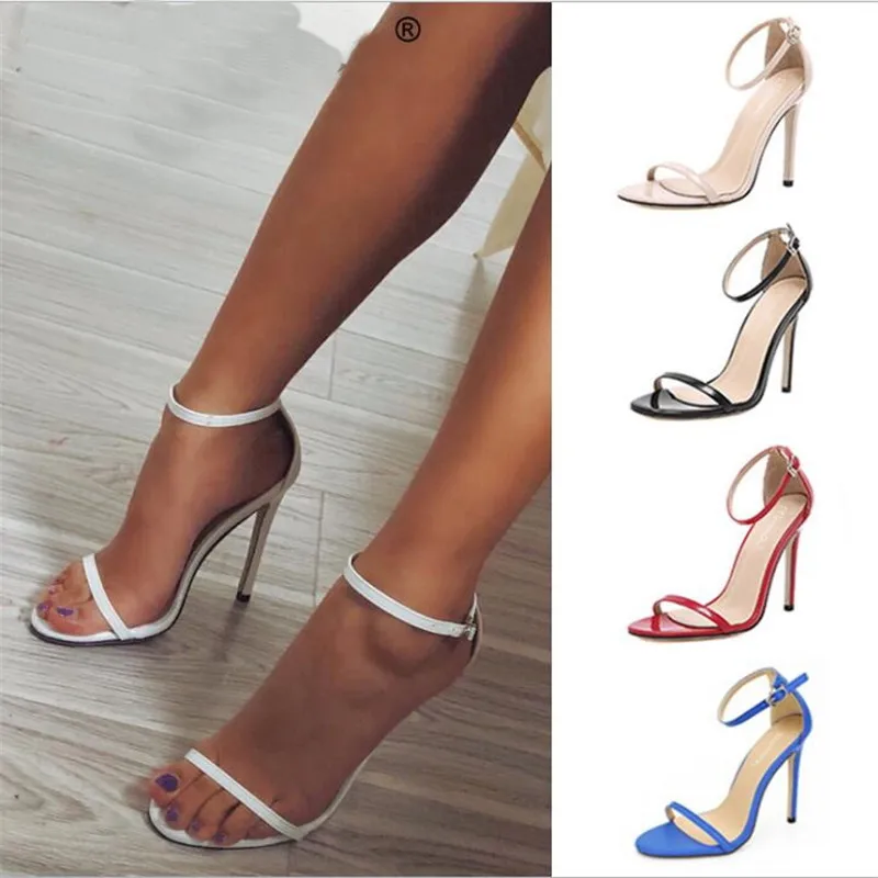 

Classics Sexy Women Red Wedding Shoes Peep Toe Stiletto High Heels Shoes Woman Sandals Black Red Nude Big Size 43 US10