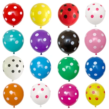 

100pcs 12inch Ladybug Black Red White Spot Latex Polka Dot Latex Balloons Wedding cartoon birthday party globos helium Deco