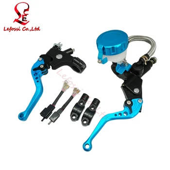 

1 Pair BLUE 7/8" inches MOTORBIKE FRONT LEFT RIGHT HYDRAULIC BRAKE CLUTCH MASTER CYLINDER RESERVOIR CLUTCH LEVER 17mm PISTON