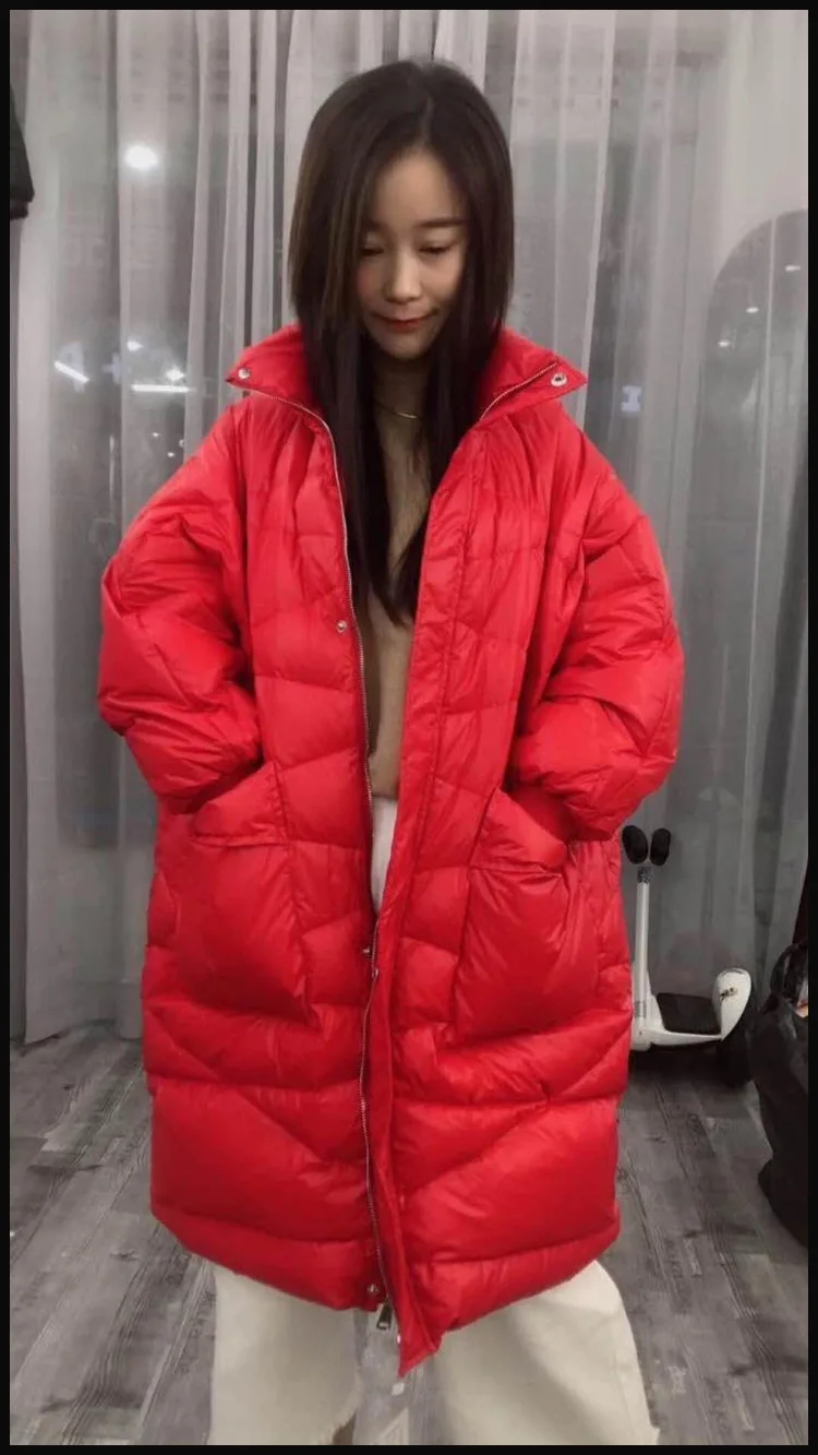 New Style off Season Mid-length Reba Star Celebrity Style down Jacket Korean-style Loose Casual Large Size Pregnant Women o