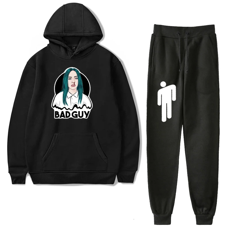 C7 Billie Eilish комплекты одежды из бархата, 2 шт./компл. для детей осенний спортивный костюм зимние толстовки с капюшоном штаны Толстовки костюмы в уличном стиле для подростков - Цвет: C7