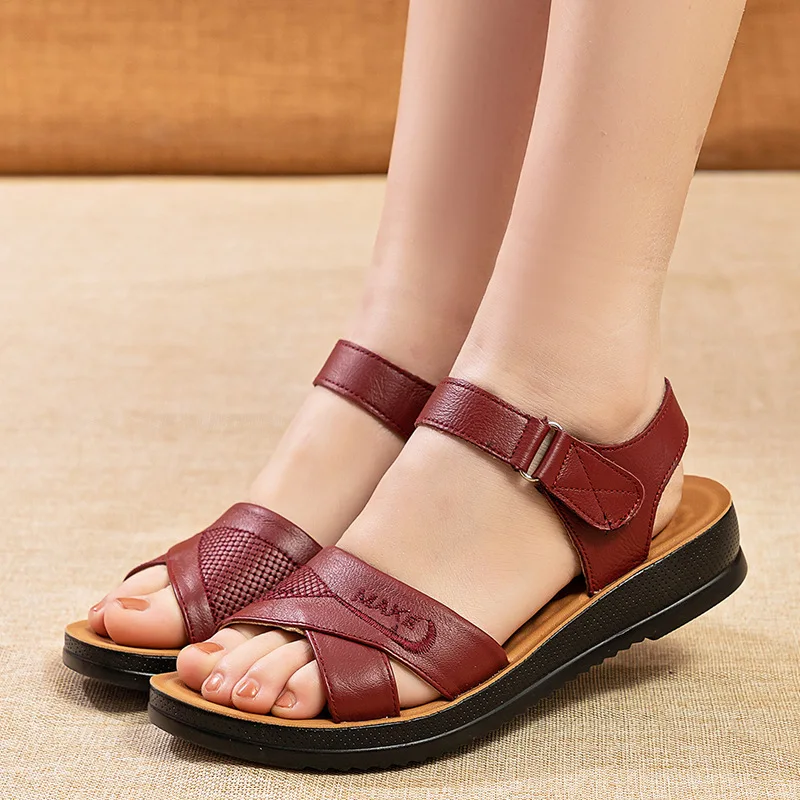 Sandalias verano para mujer, para mayores, informales, planos, acolchados, ligeros, a la moda - Deportes y entretenimiento