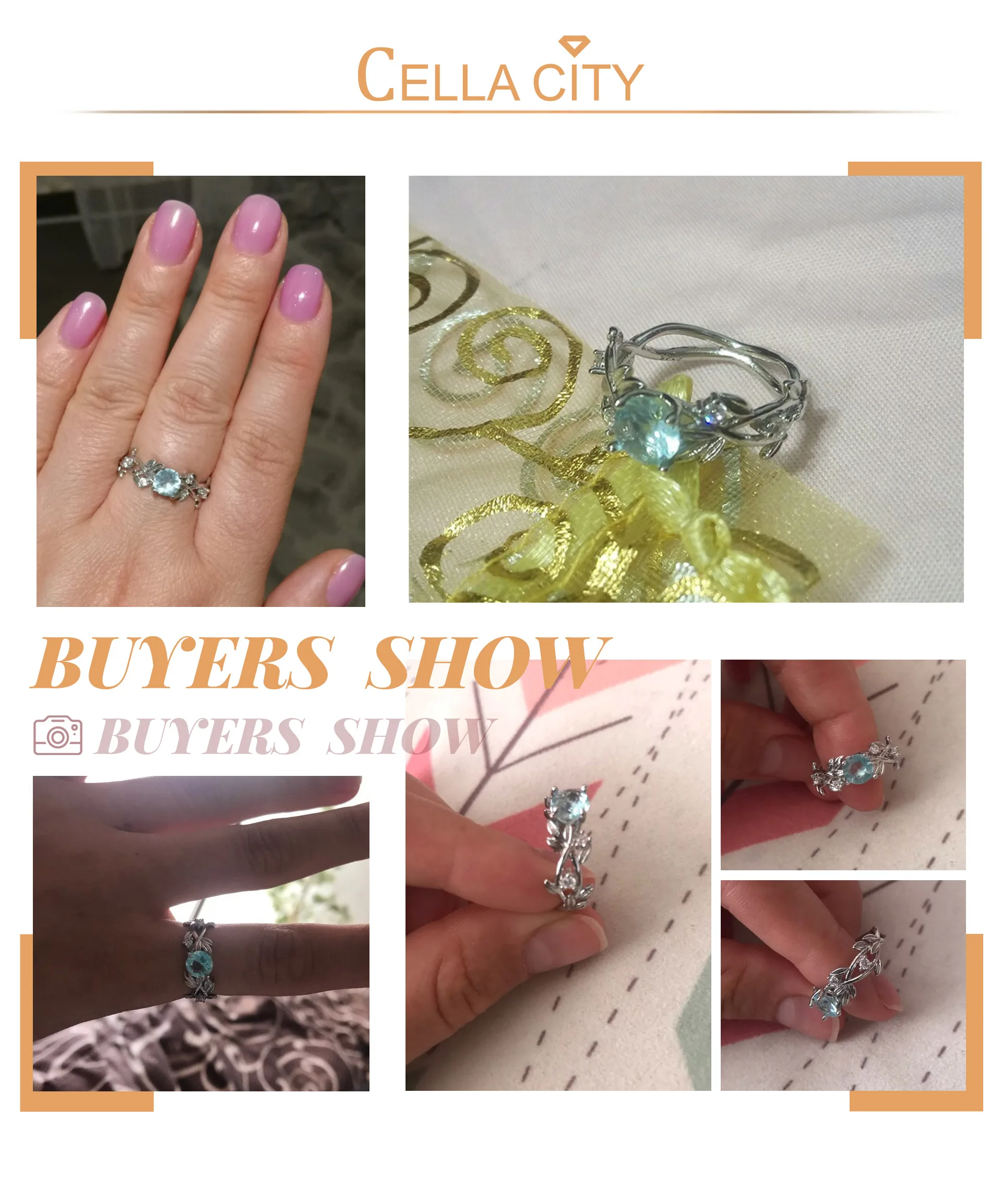 Women 925 Silver Gemstone Ring Aquamarine Zircon Hollowed Flowers Engagement