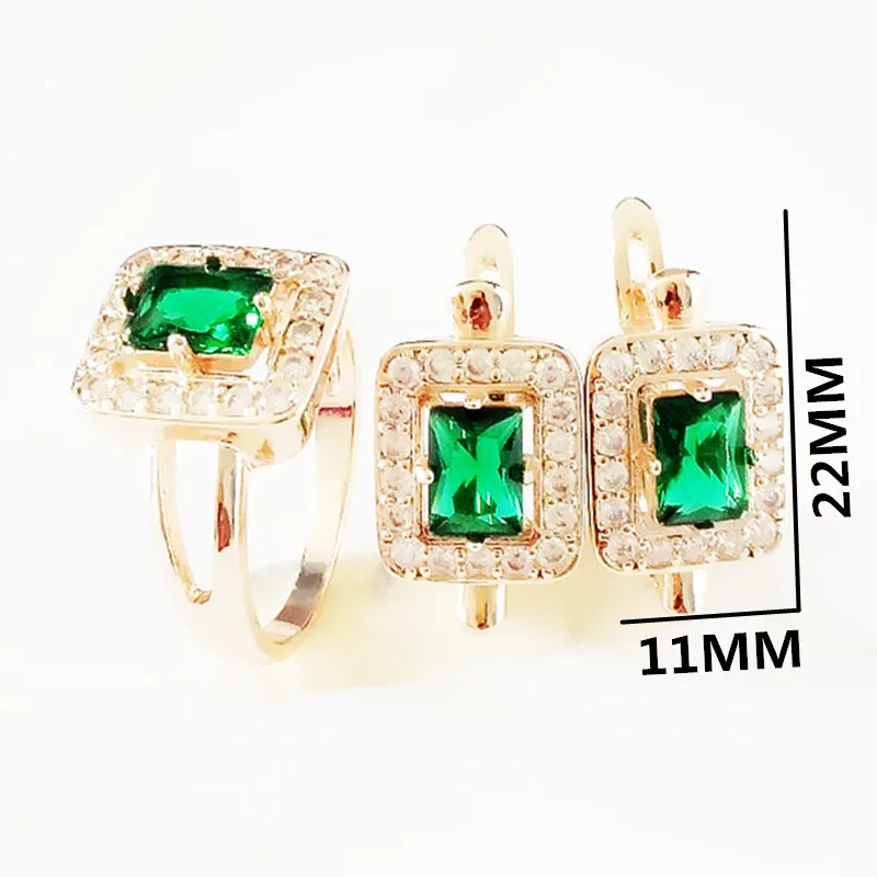 Женский комплект украшений из серёг и кольца ювелирное изделие розового золота с