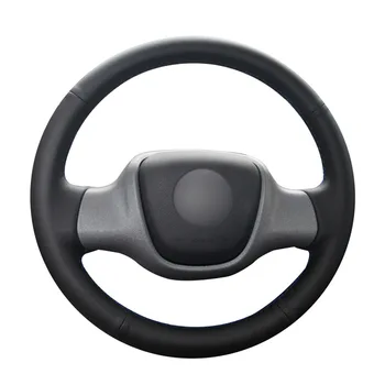 

Black PU Faux Leather DIY Hand-stitched Car Steering Wheel Cover for Smart Fortwo