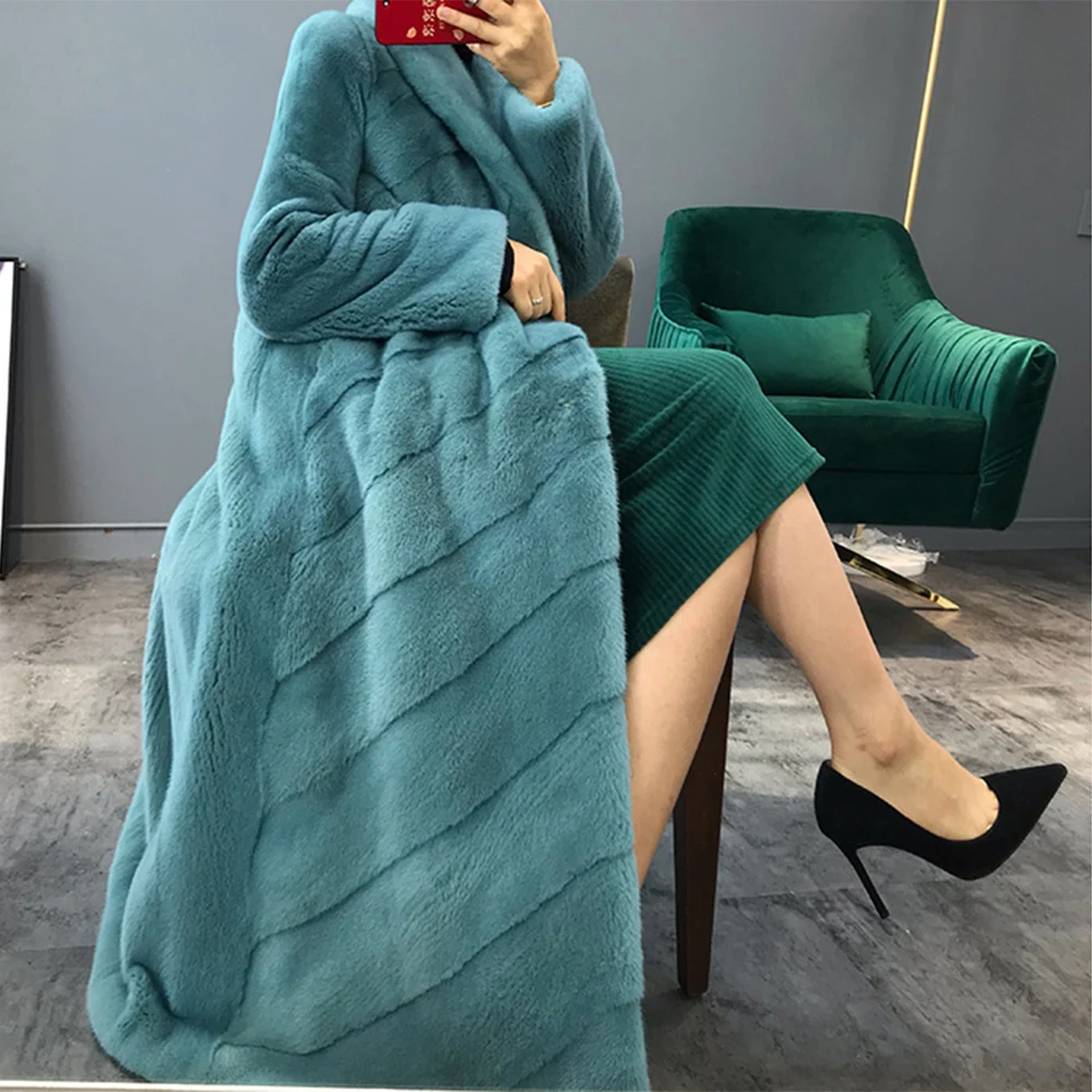 Женская Шуба из натурального меха норки, с длинным рукавом