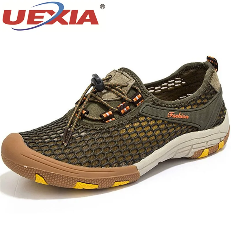 

UEXIA 2019 New Men Summer Comfortable Casual Shoes Slip-on Breathable Mesh Flats Trainers Sneakers Water Loafers 39-47