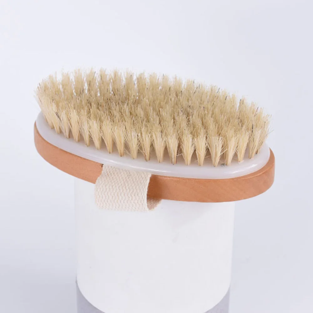 Bristle Scrubber Exfoliating Brush Shower Brush Skin Care SPA Body Cleaning Brush with Band Body Massage Bathroom Accessories