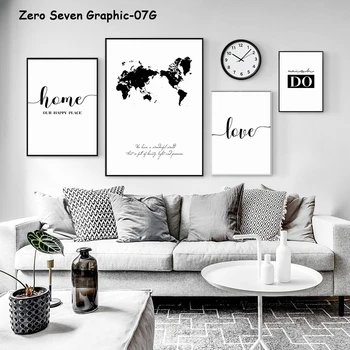 

Minimalistic Phrase And World Map A4 Canvas Painting Prints Art Wall Pictures Living Room Posters Bedroom Decoration Home Murals