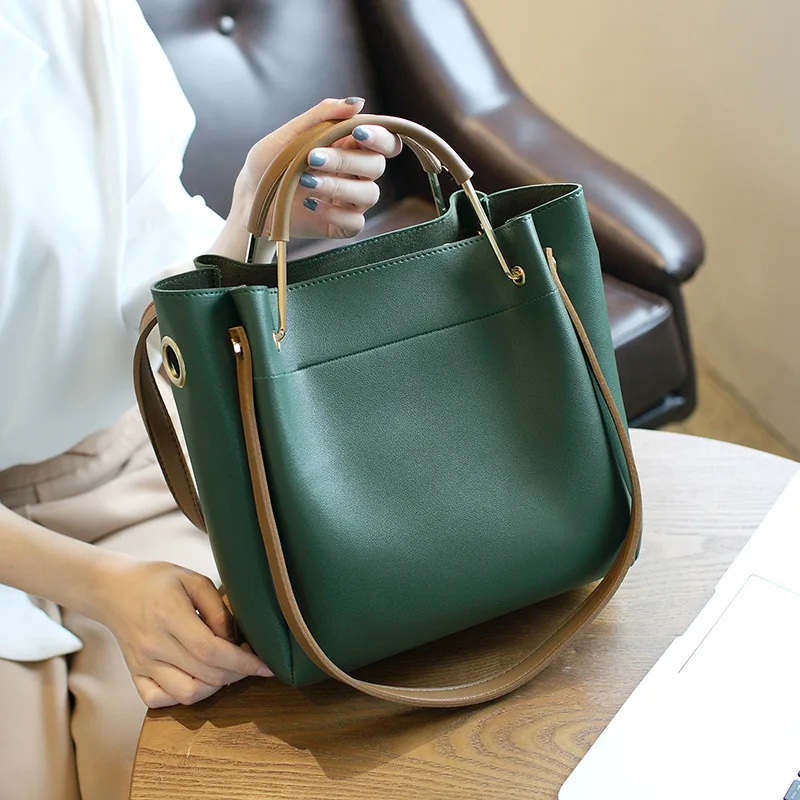 

WOMEN'S Bag 2020 New Style Hot Sales Bucket Bag Fashion Korean-style Simple Versatile Shoulder Bag Portable Shoulder Bag Large B