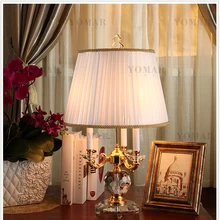 Мода Европа база fabic абажур настольные лампы для дома, гостиной, столовой