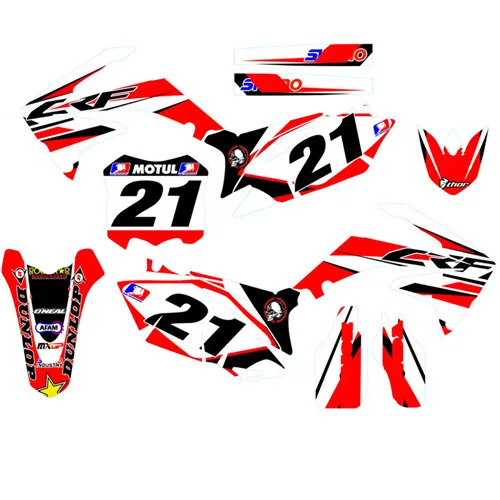 CRF250 CRF450 наклейка с номером и именем на заказ Глянцевая графическая Наклейка для