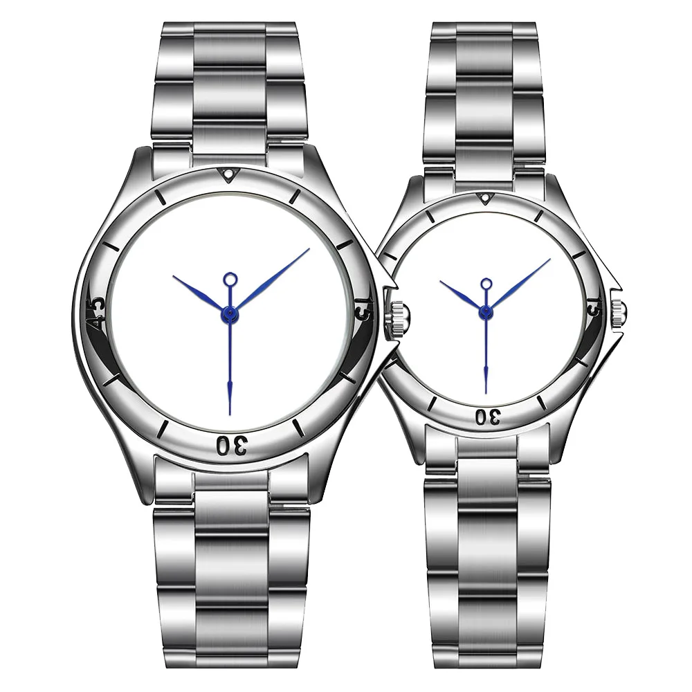 Sublimation Blank Dial Metal Quartz Stainless Steel Band Couple Wristwatches Customize Logo Yourself Disassembled