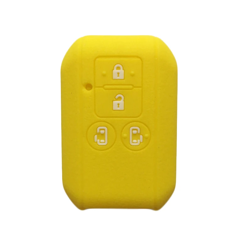 Кожа силикагель ключ Обложка для Suzuki Swift Jimny Sierra Spacia Wagon 4 кнопки силиконовый для ключа автомобиля чехол держатель набор - Название цвета: Цвет: желтый