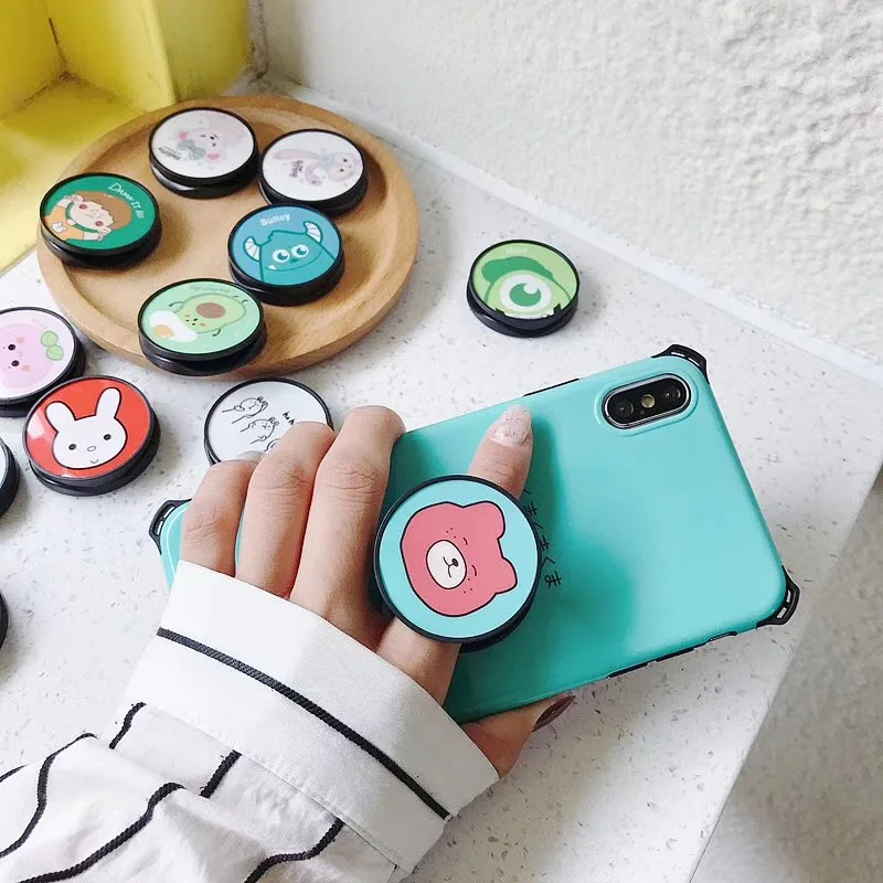 

Phone fold Holder Cute Cartoon toy story Duffy Bear Alien Stand Finger Grip Bracket Base Finger Top Support Bracket foothold