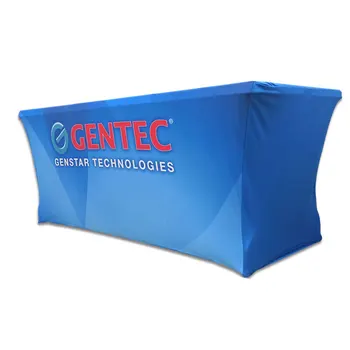 

Stretch Draped Fitted Trade Show Tablecloths Custom Printing Table Covers Table Cloths Table Linens