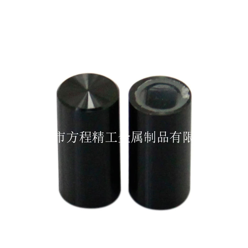Aluminum alloy black button diameter 7mm high 14mm square hole 3.2 * 3.2mm power switch button cap afbeelding