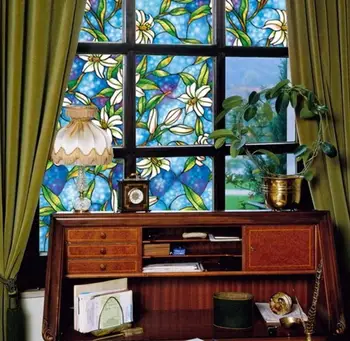 

Decorative Window Privacy Film Static Heat Control Glass Sticker Frosted Vinyl Anti-UV Stained Window Decals For Home Office