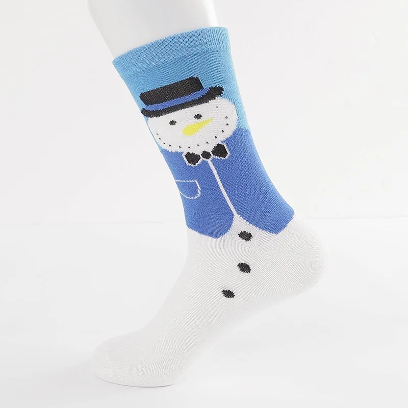 smt-142-4 1 pair Casual Women Christmas socks Funny Cartoon Snowman Santa Claus elk flake socks Cotton Christmas Gift for women - Цвет: smt-142-4