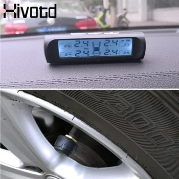 

Hivotd Universal Accessories Car TPMS Solar Tire Pressure Monitoring System LCD Digital Display External Sensor Tyre Detector