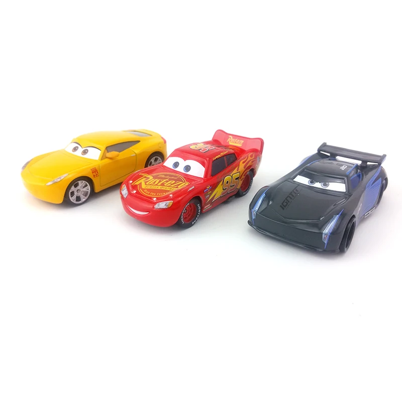 Disney Pixar Cars 3 Cruz Ramirez& Lightning McQueen& Jackson Storm 1:55 Diecast Toy Car Model Kids Gift Free Shipping